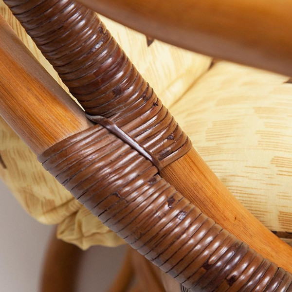 Кресло-качалка из ротанга «Флорес» (Flores 5005) + Подушка (Мёд) фото № 6