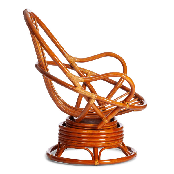 Кресло-качалка из ротанга «Флорес» (Flores 5005) + Подушка (Коньяк) фото № 8