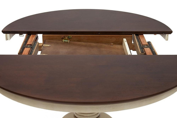 Стол обеденный раскладной «Каир» (Cairo CT 4260) (Античный белый/Тёмный Дуб) фото № 4