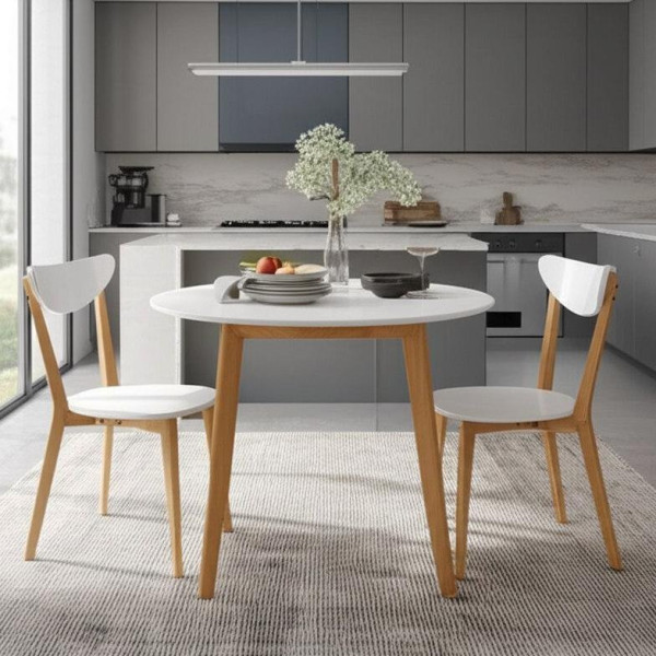 Стол обеденный «Боско» (Bosco Buk) (белый+натуральный) фото № 6