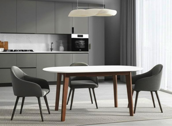 Стол обеденный раскладной «Боско» (Bosco Brown) (коричневый+белый) фото № 5