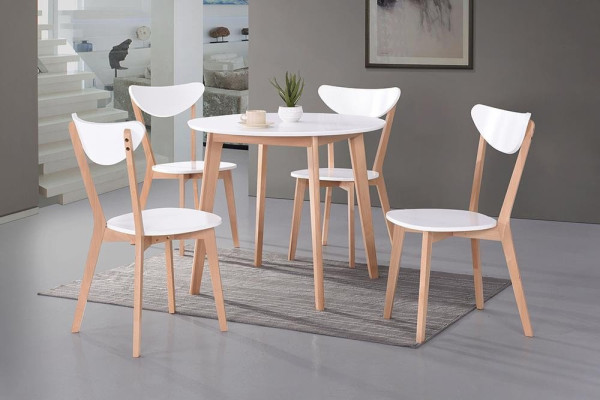 Стол обеденный раскладной «Боско» (Bosco Buk) (белый+натуральный) фото № 5