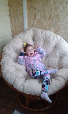 Кресло из ротанга «Папасан» (Papasan 23/01 Honey мёд) + Подушка (флок олива) в Санкт-Петербурге фото покупателя №4