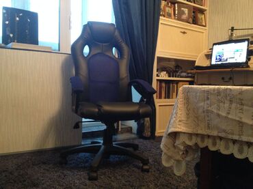 Кресло компьютерное «Рейсер» (Racer) (Искусственная черная кожа + синяя сетка) в Санкт-Петербурге фото покупателя №3