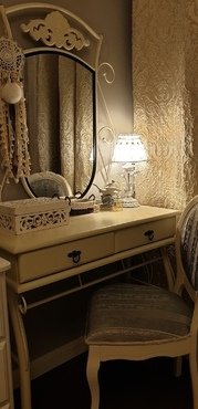 Стул с мягким сиденьем «Опера» OP-SC (Opera) (butter white (слоновая кость), ткань бежевая, рисунок золотистый (180-9)) в Санкт-Петербурге фото покупателя №1